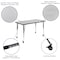 Flash Furniture Mobile 76" Oval Wave Grey Table Set-18" Chairs XU-GRP-18CH-A3048CON-48-GY-T-A-CAS-GG - alternate 3